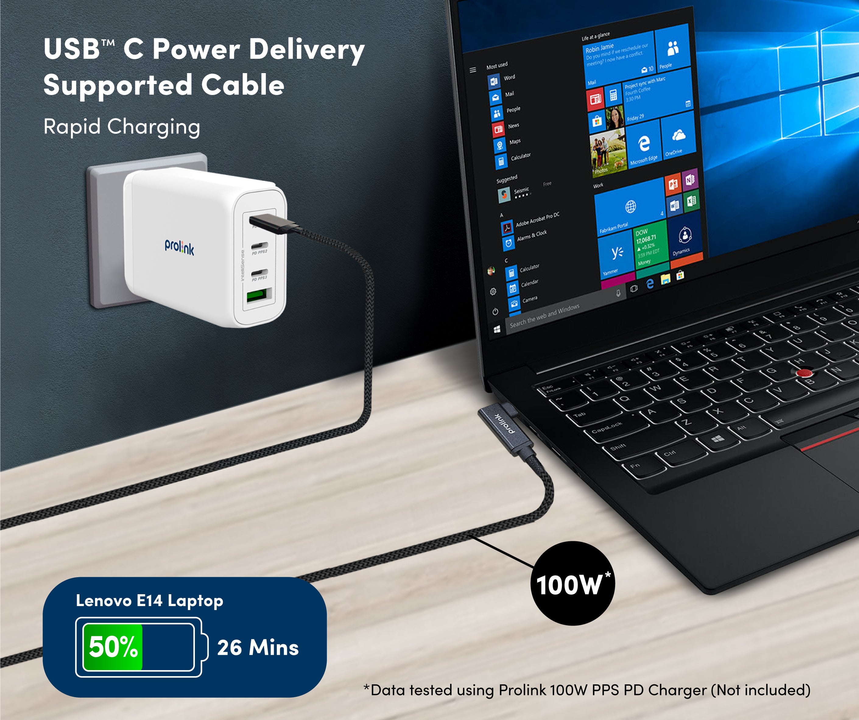 Prolink | USB™ 3.2 Gen 2 C-C Cable (5A, 100W)