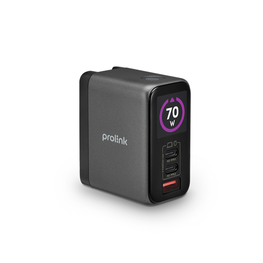 70W 3-port GaN TFT Display Charger