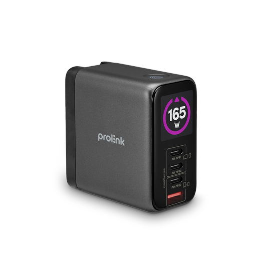 165W 4-port GaN TFT Display Charger