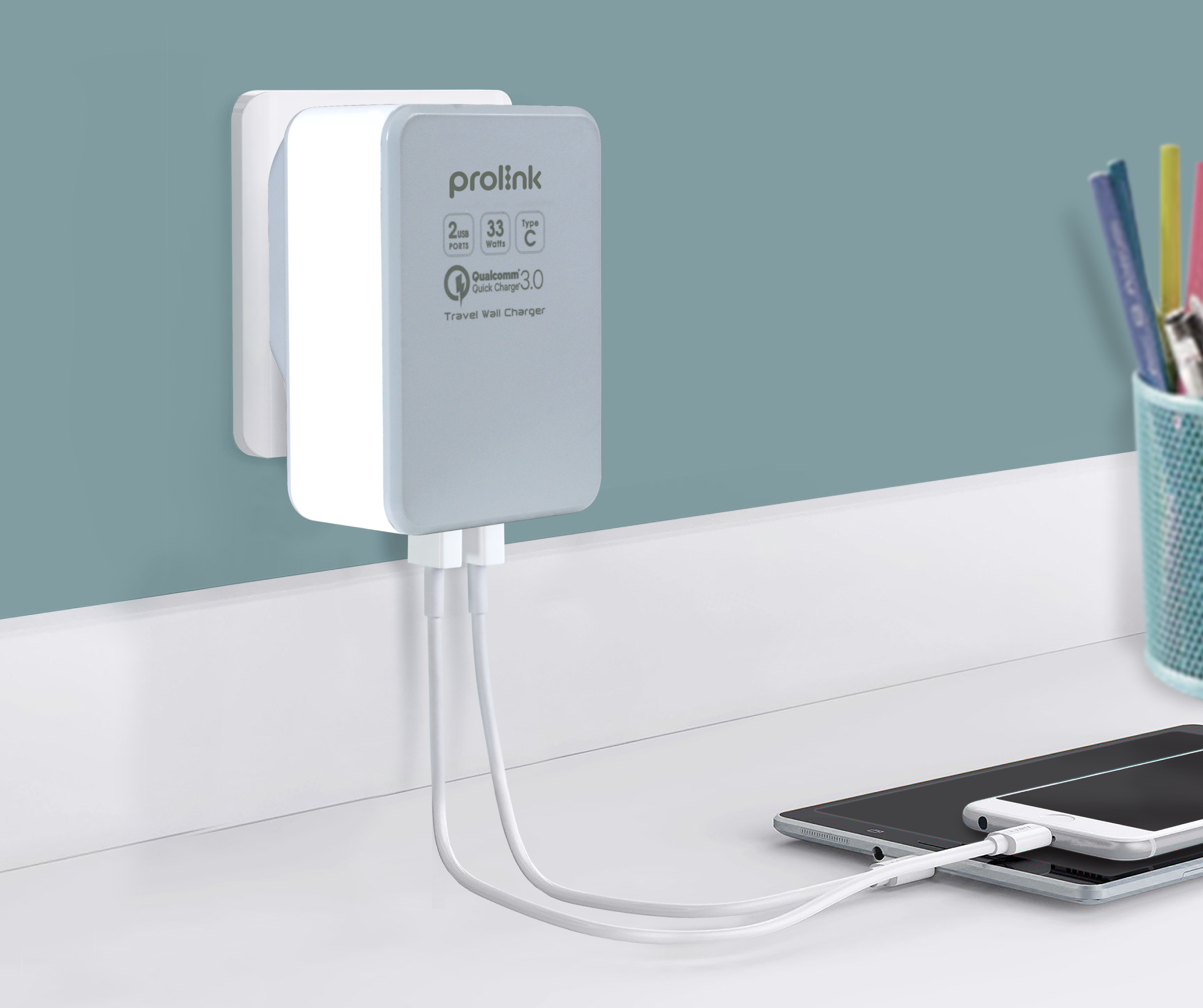 Prolink | 33W 2-Port Charger with IntelliSense
